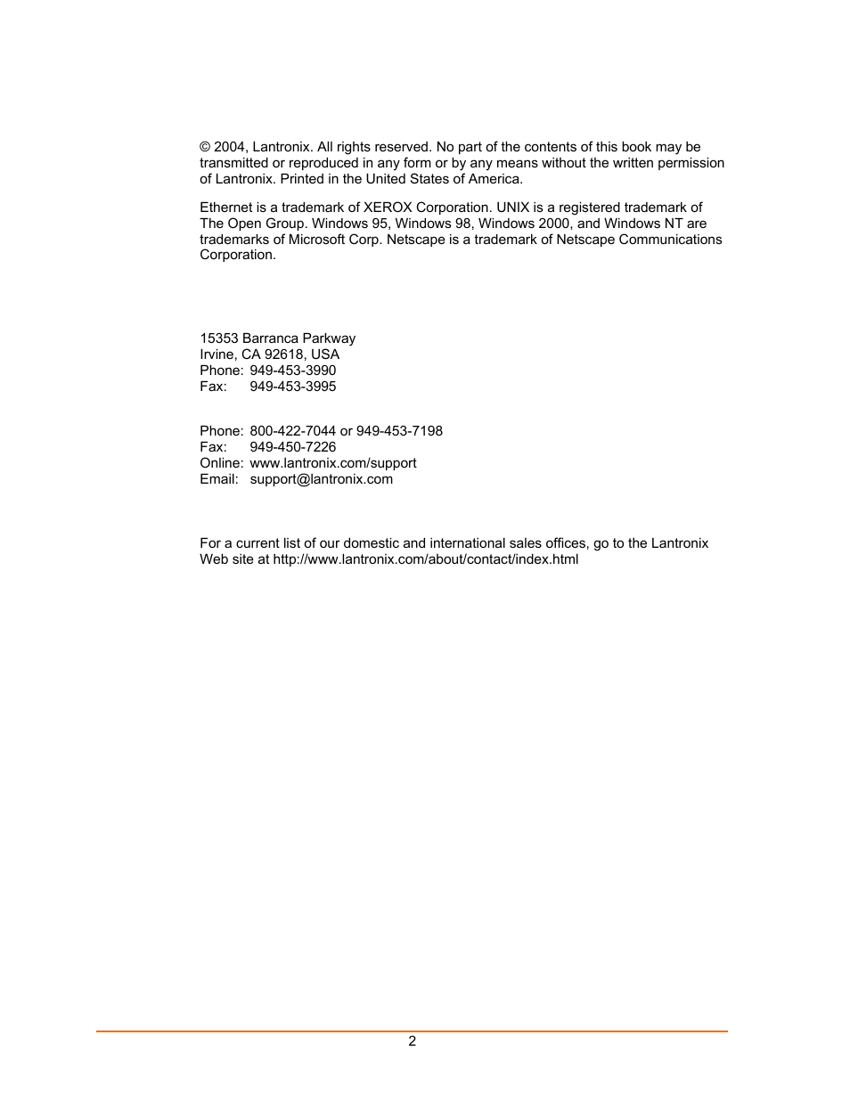 Contacts, Copyright & trademark | Lantronix UDS100 User Manual | Page 2 / 78
