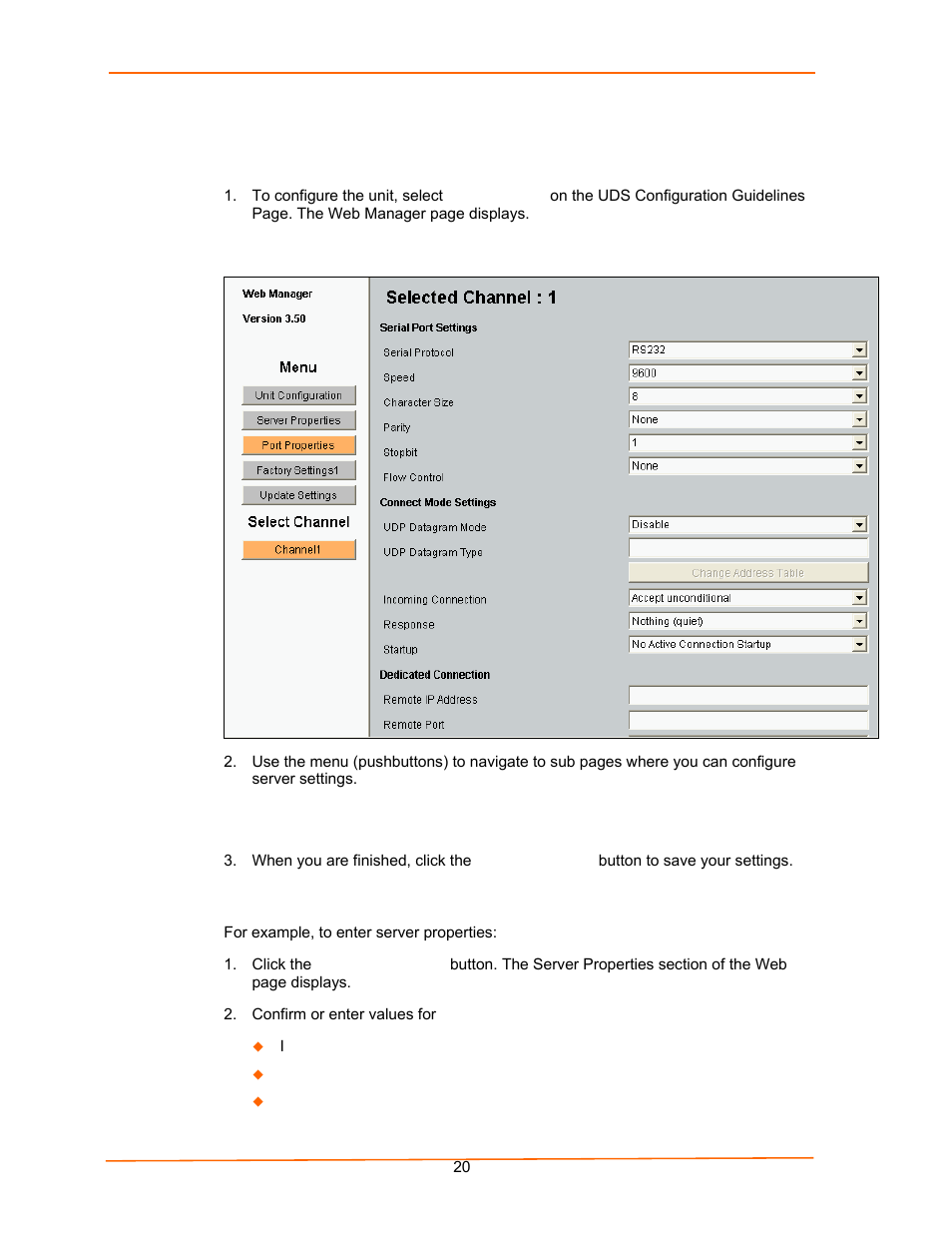 Using web manager, Example, Figure 4-3. lantronix web manager | Lantronix UDS100 User Manual | Page 20 / 78
