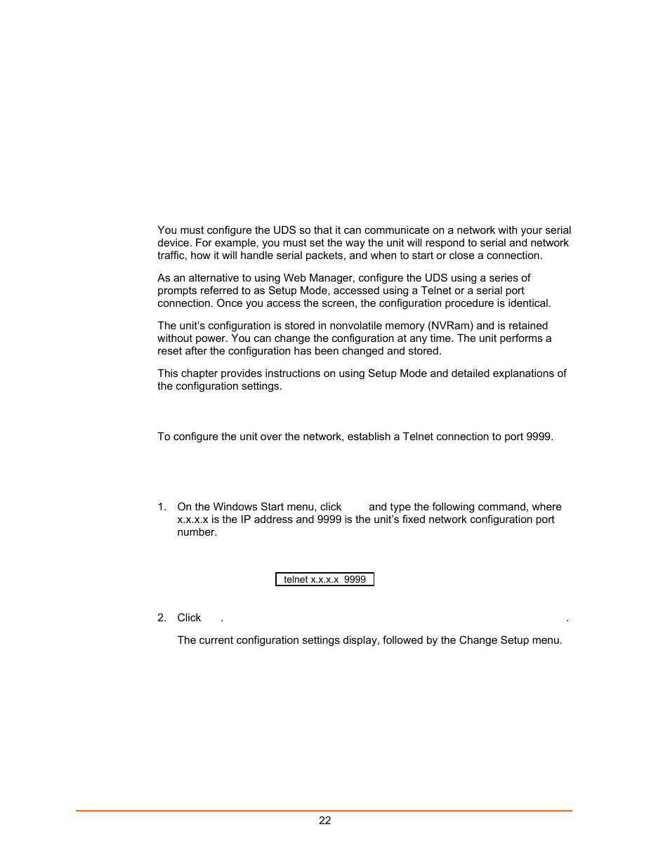 Using a telnet connection, Figure 5-1. network login using telnet, Configuring | The uds using telnet or the serial port | Lantronix UDS100 User Manual | Page 22 / 78
