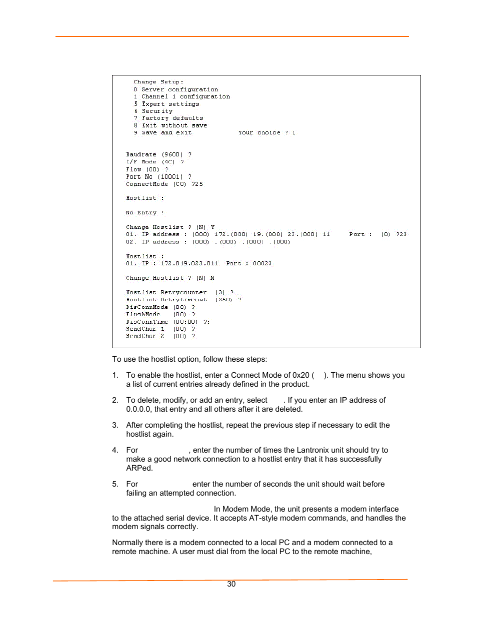 Figure 5-6. hostlist option | Lantronix UDS100 User Manual | Page 30 / 78