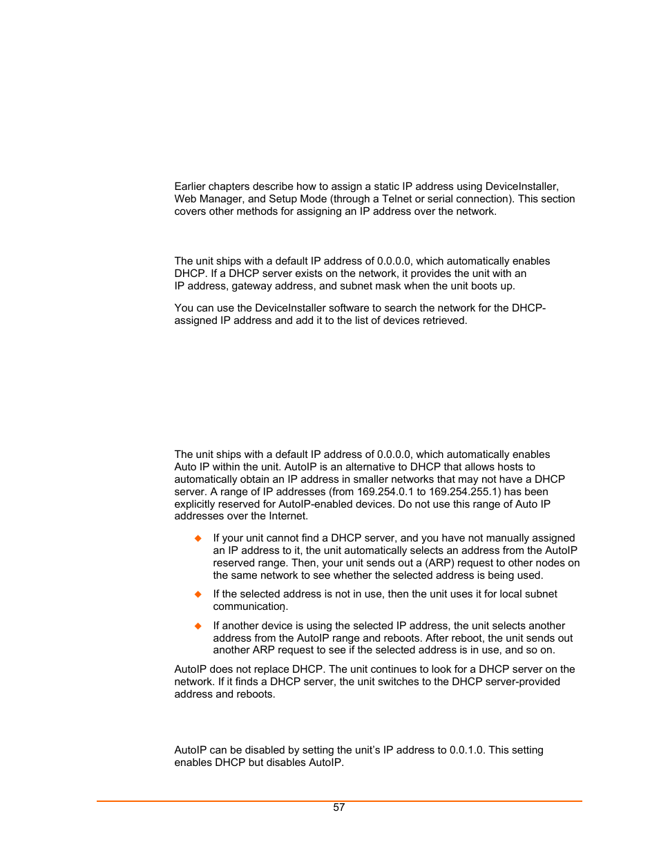 Alternative ways to assign an ip address, Dhcp, Autoip | A: alternative ways to assign an ip address, A: alternative ways to assign, An ip address | Lantronix UDS100 User Manual | Page 57 / 78