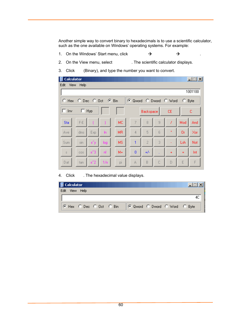 Scientific calculator | Lantronix UDS100 User Manual | Page 60 / 78