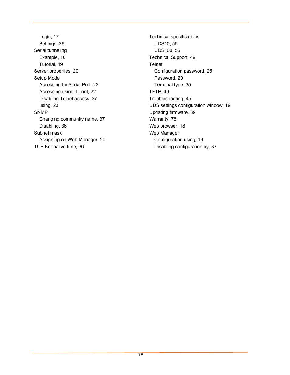 Lantronix UDS100 User Manual | Page 78 / 78