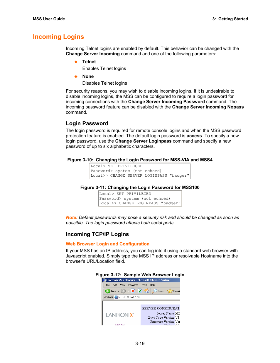 Incoming logins | Lantronix Hub User Manual | Page 30 / 81