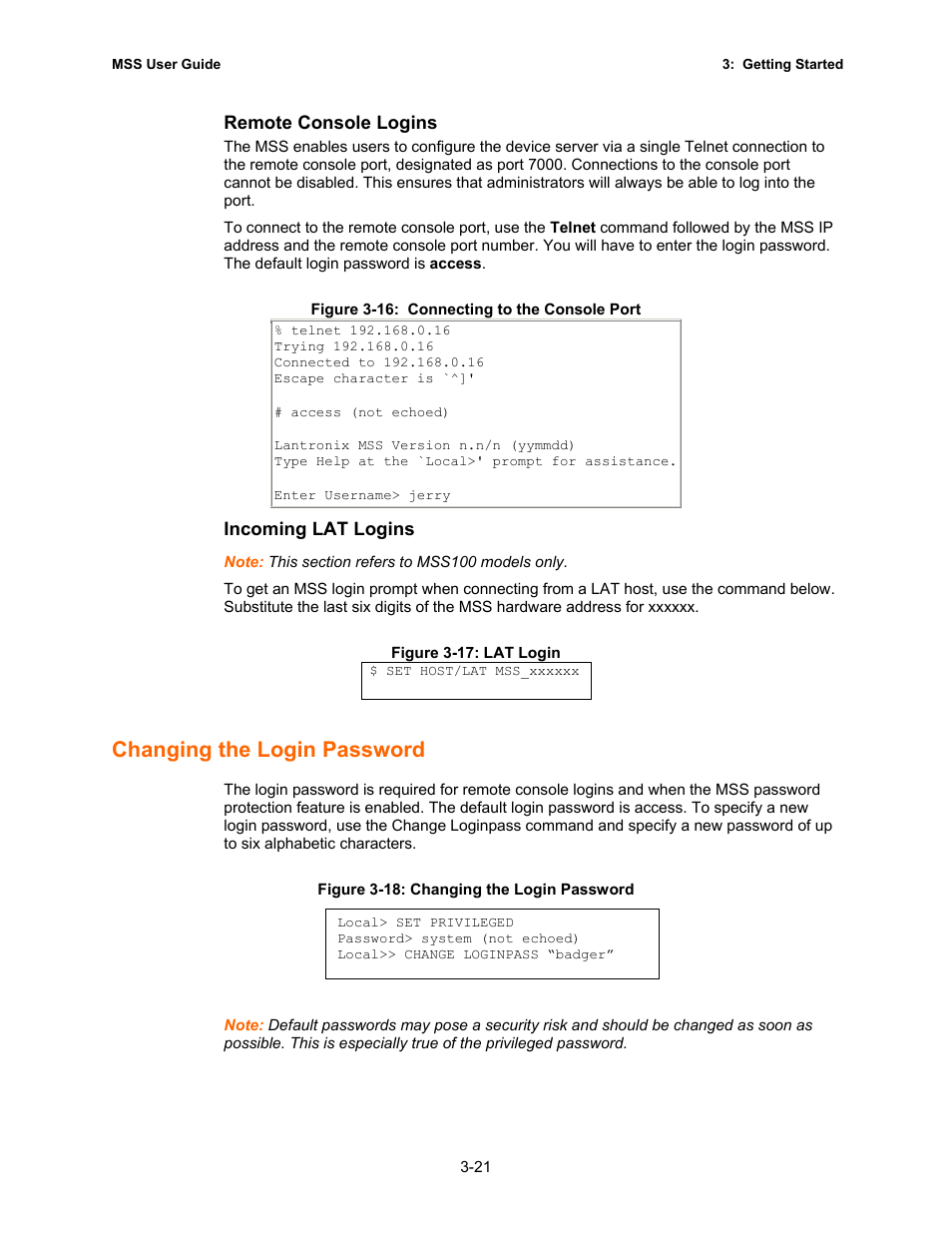 Changing the login password | Lantronix Hub User Manual | Page 32 / 81