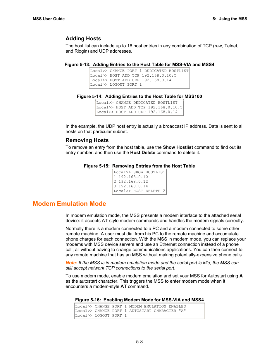 Modem emulation mode | Lantronix Hub User Manual | Page 63 / 81