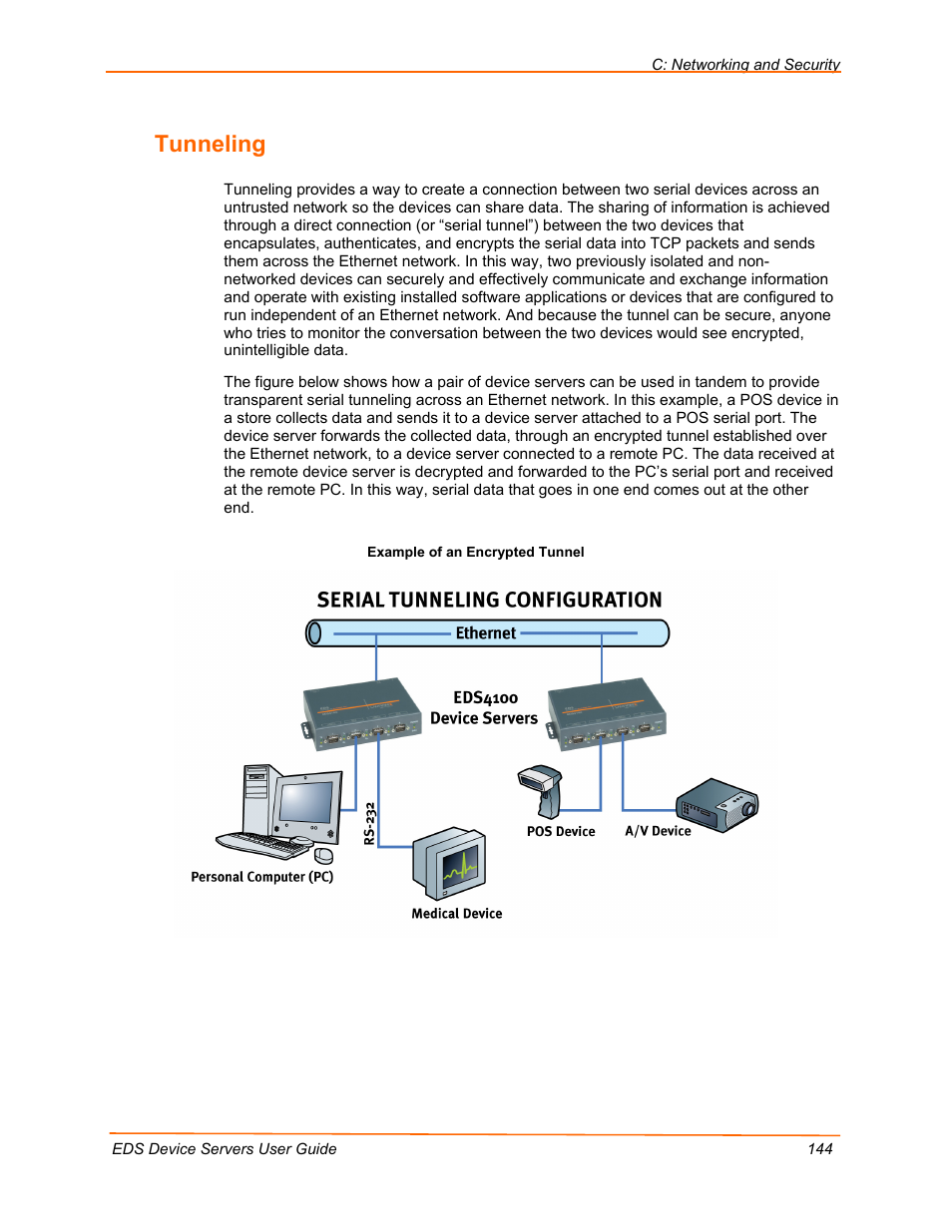 Tunneling, On pag | Lantronix Data Center-Grade Evolution Device Server EDS32PR User Manual | Page 144 / 158