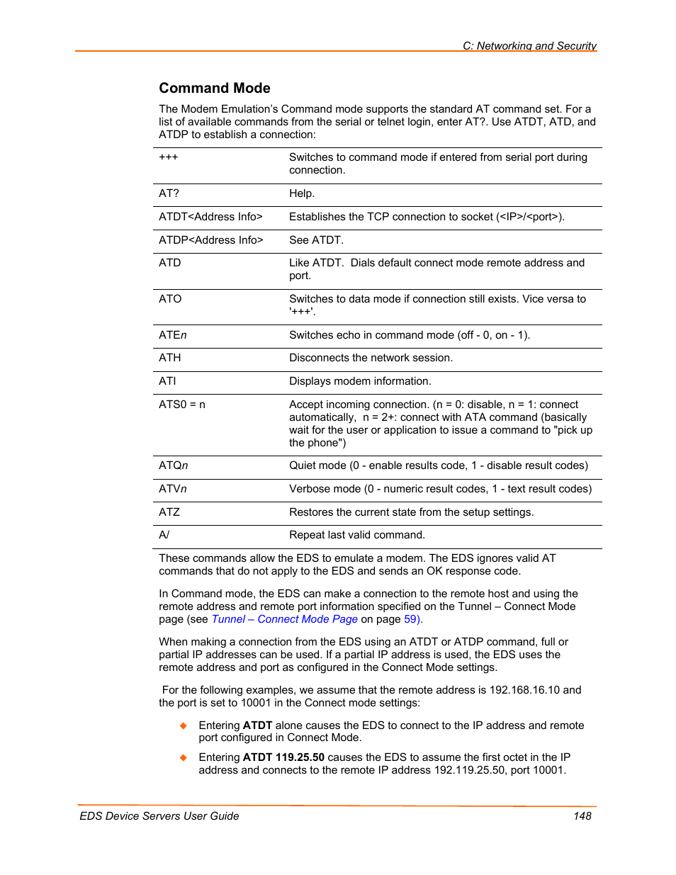 Command mode | Lantronix Data Center-Grade Evolution Device Server EDS32PR User Manual | Page 148 / 158