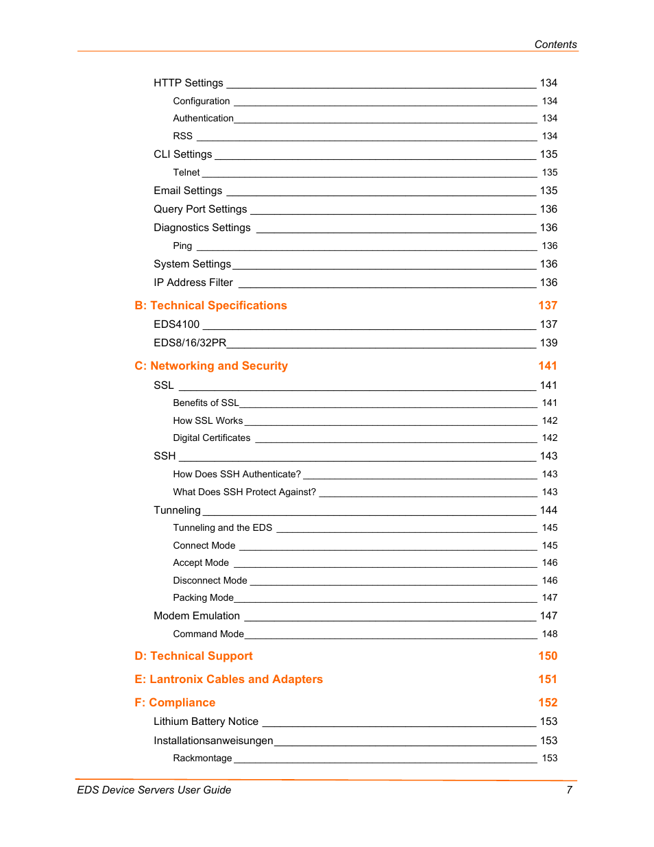 Lantronix Data Center-Grade Evolution Device Server EDS32PR User Manual | Page 7 / 158