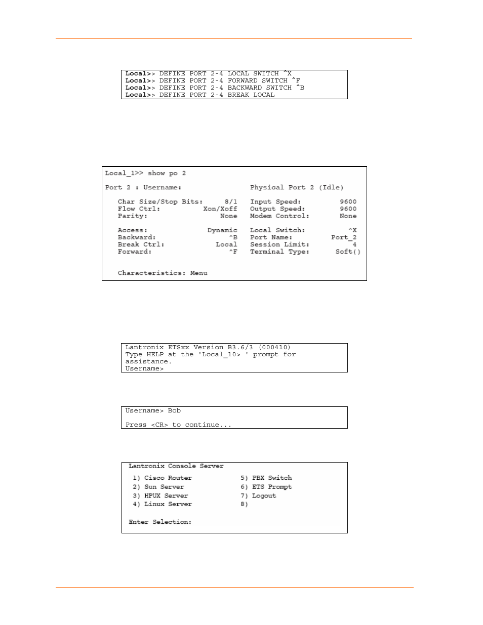 Using menus | Lantronix ETS16PR User Manual | Page 22 / 68