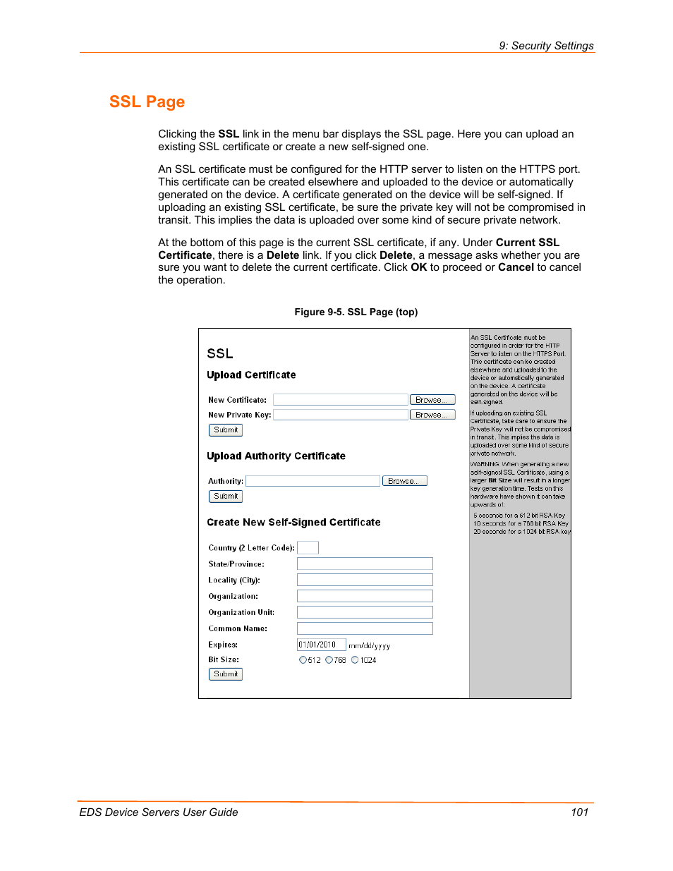 On p, Ssl page | Lantronix EDS Device Servers EDS16PR User Manual | Page 101 / 175