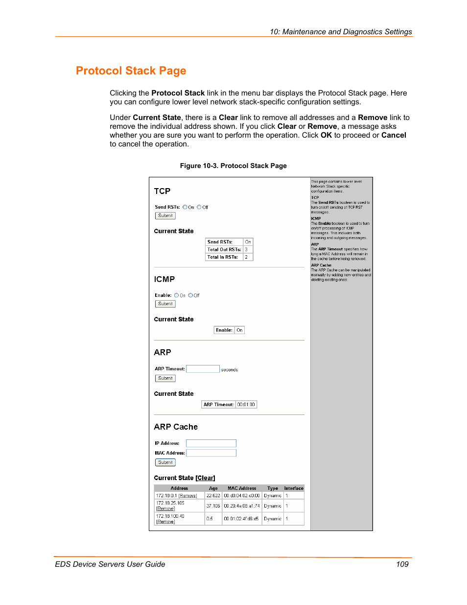 Protocol stack page | Lantronix EDS Device Servers EDS16PR User Manual | Page 109 / 175