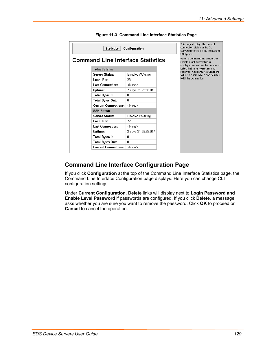 Command line interface configuration page | Lantronix EDS Device Servers EDS16PR User Manual | Page 129 / 175