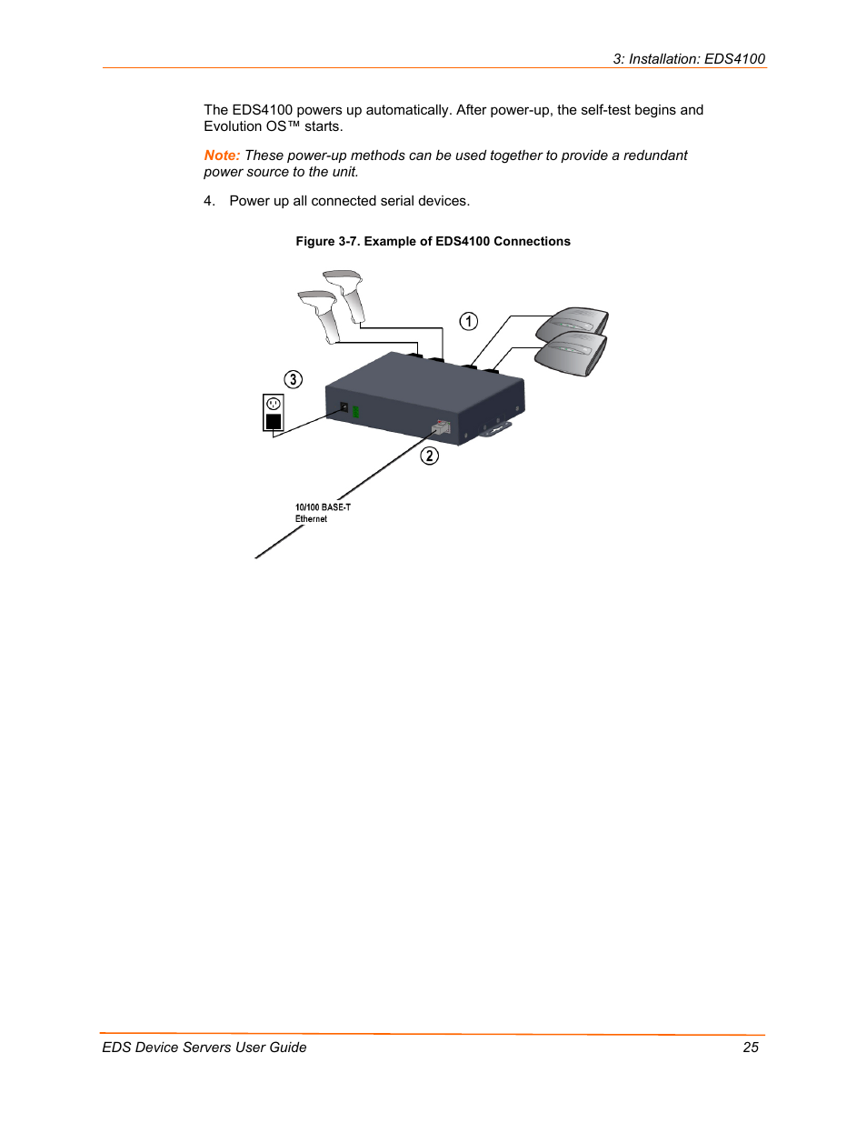 Figure 3-7. example of eds4100 connections | Lantronix EDS Device Servers EDS16PR User Manual | Page 25 / 175