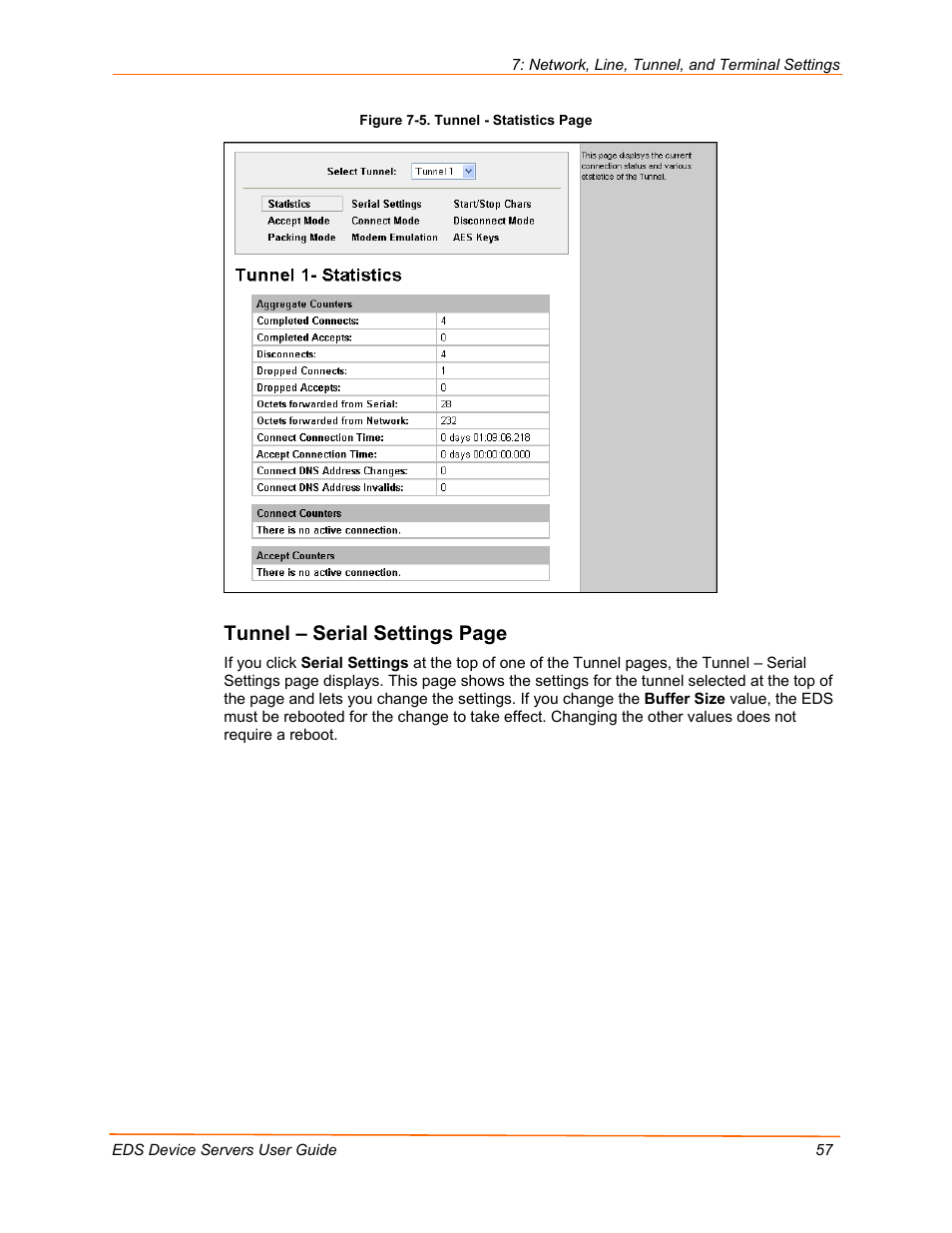 Tunnel – serial settings page | Lantronix EDS Device Servers EDS16PR User Manual | Page 57 / 175