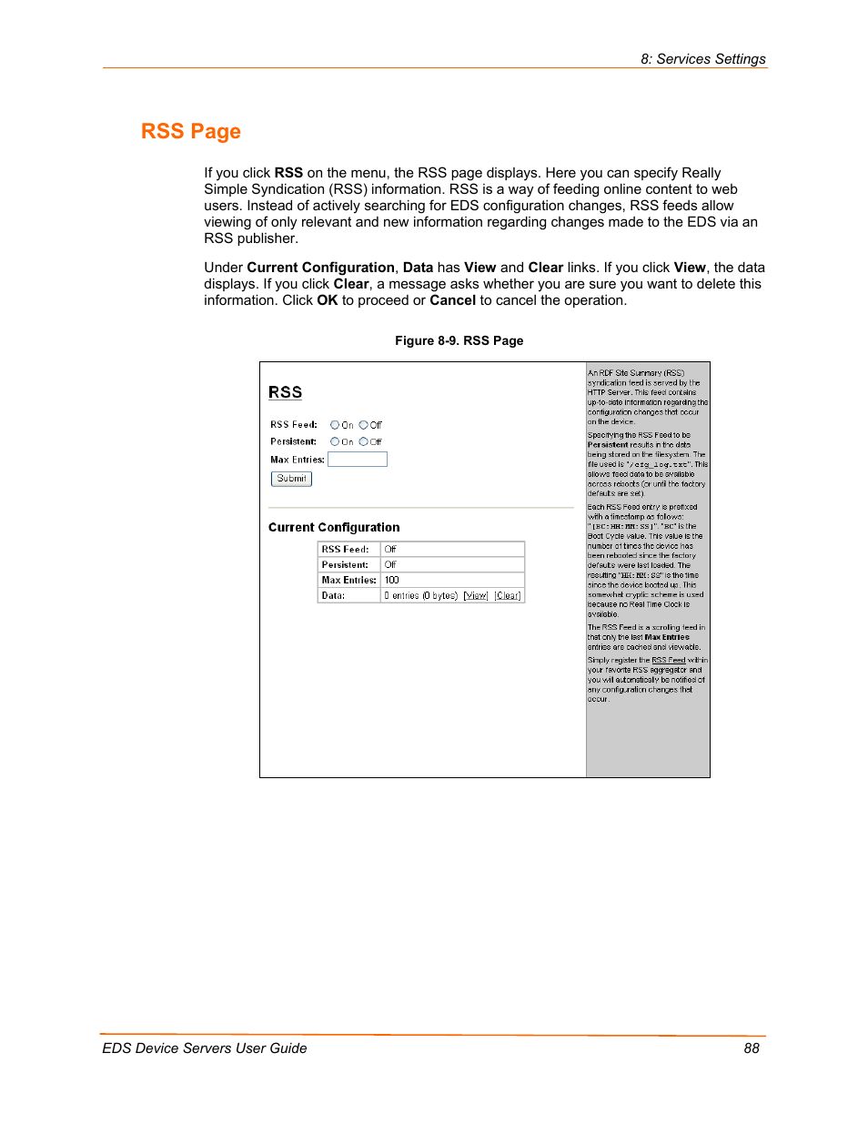 Rss page | Lantronix EDS Device Servers EDS16PR User Manual | Page 88 / 175