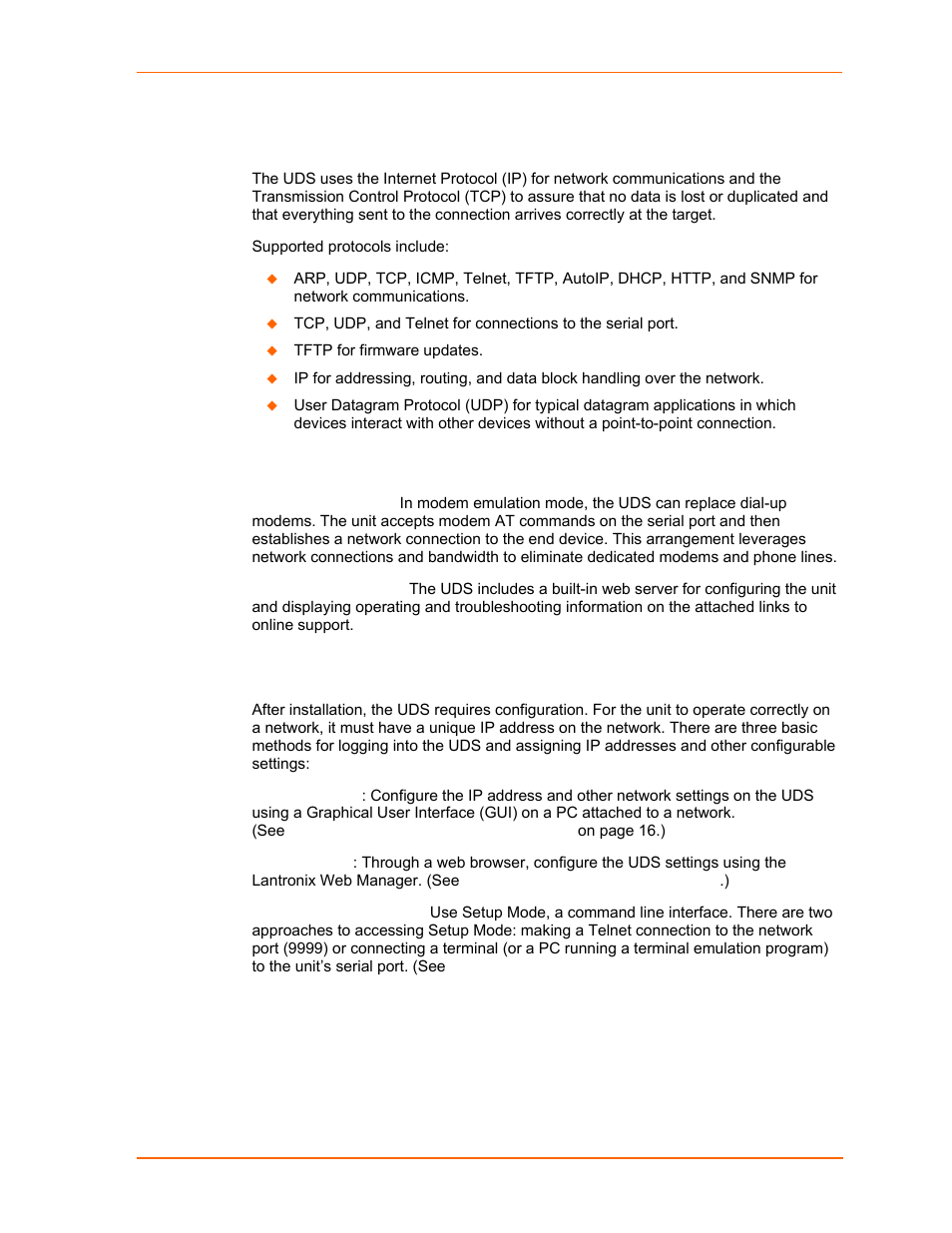 Protocol support, Additional features, Configuration methods | Lantronix UDS2100 User Manual | Page 11 / 83