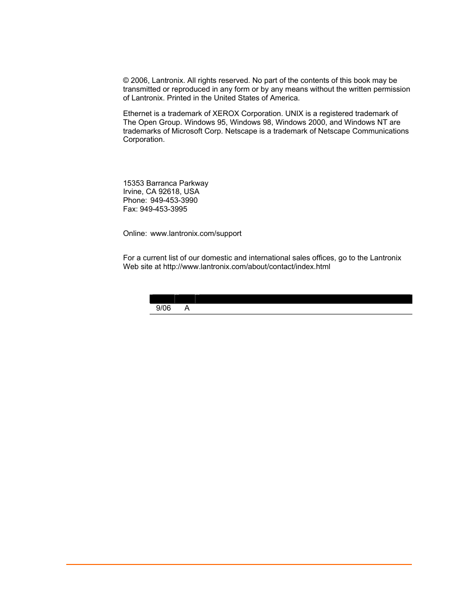 Copyright & trademark, Contacts, Revisions | Lantronix UDS2100 User Manual | Page 2 / 83