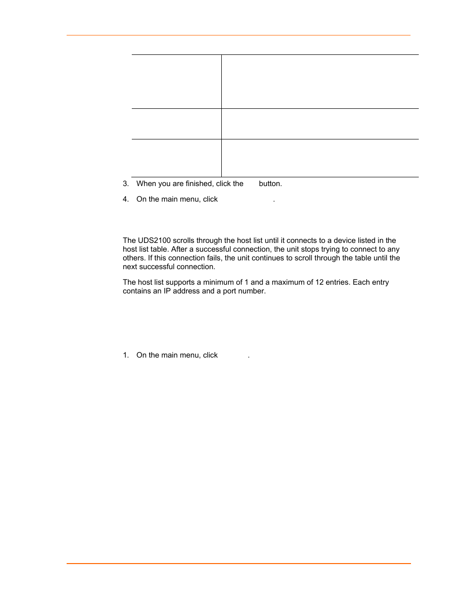 Host list configuration | Lantronix UDS2100 User Manual | Page 26 / 83