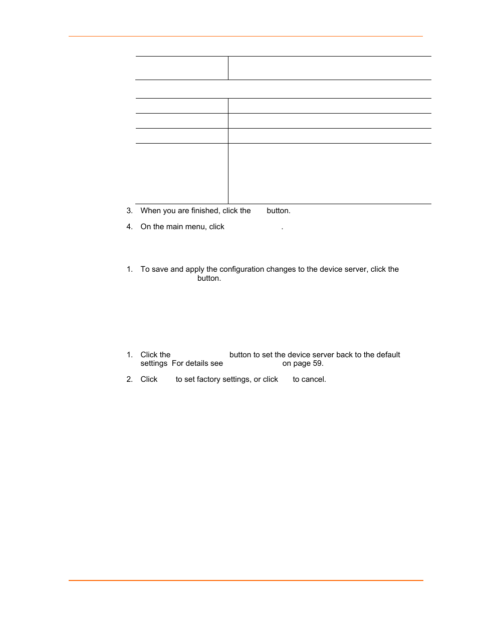 Apply settings, Apply factory defaults | Lantronix UDS2100 User Manual | Page 34 / 83