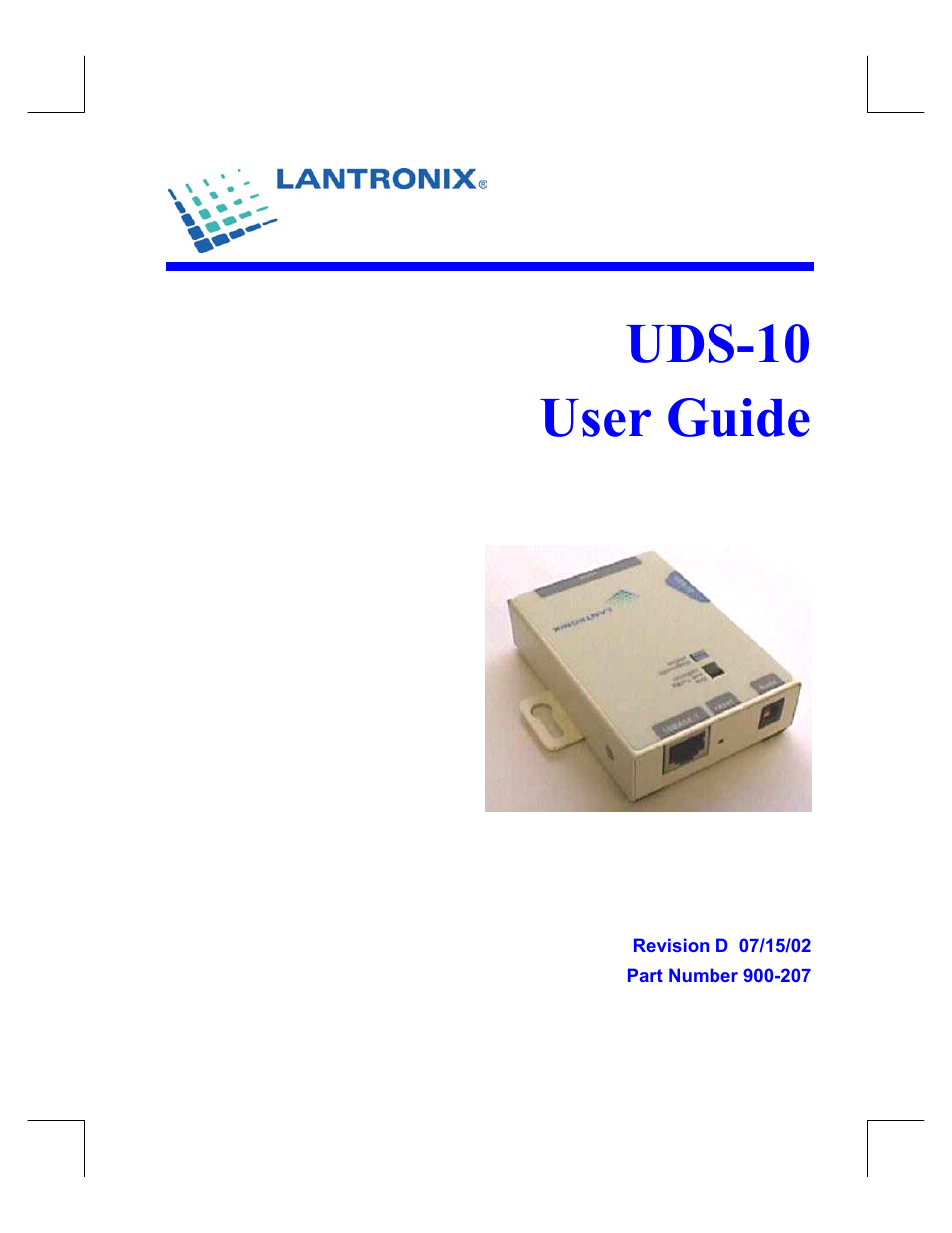 Lantronix Device Server UDS 10 User Manual | 139 pages