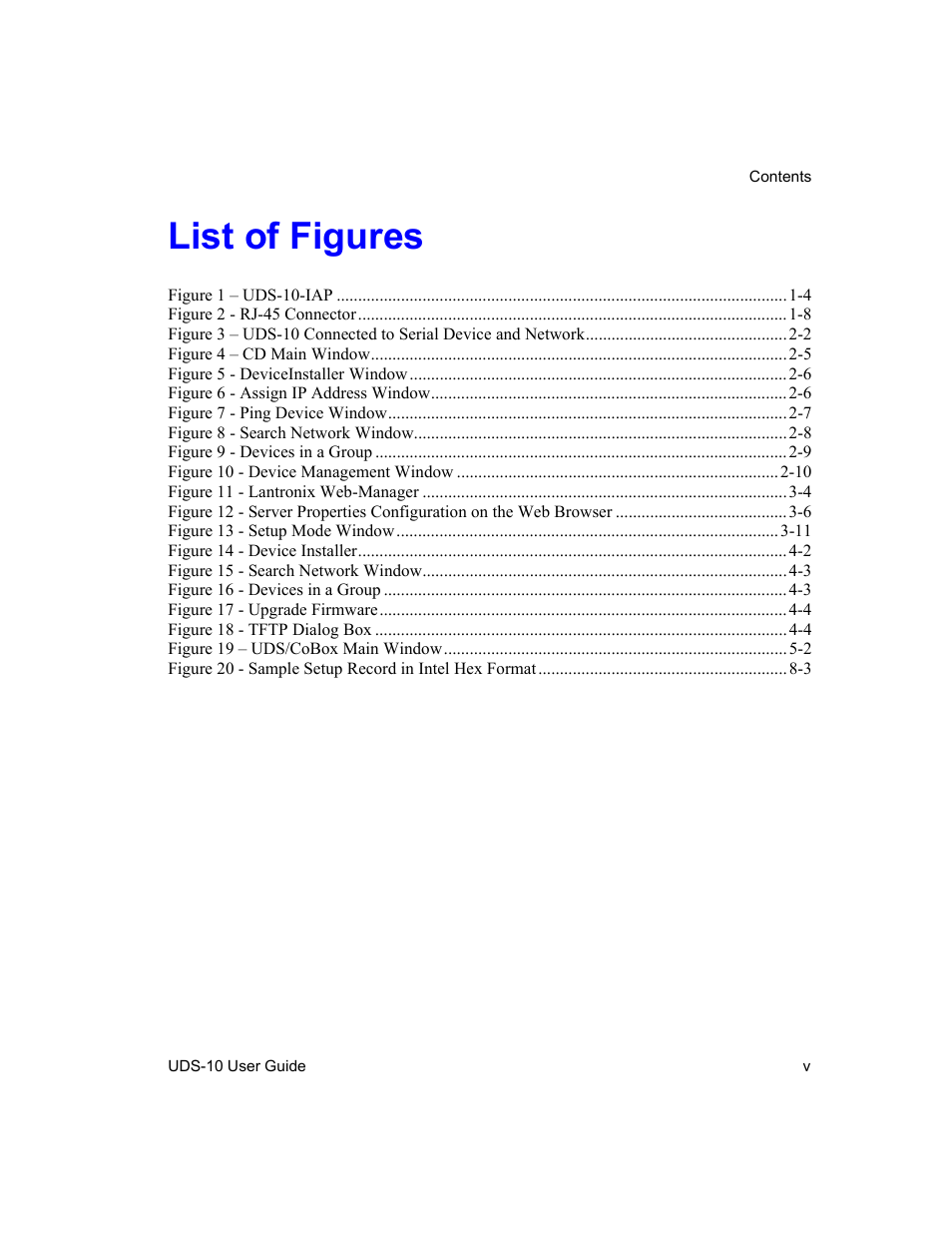 List of figures | Lantronix Device Server UDS 10 User Manual | Page 11 / 139