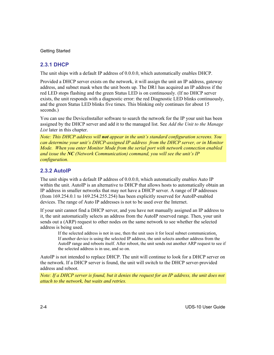 Dhcp, Autoip, 1 dhcp -4 | 2 autoip -4, Small network. see | Lantronix Device Server UDS 10 User Manual | Page 32 / 139