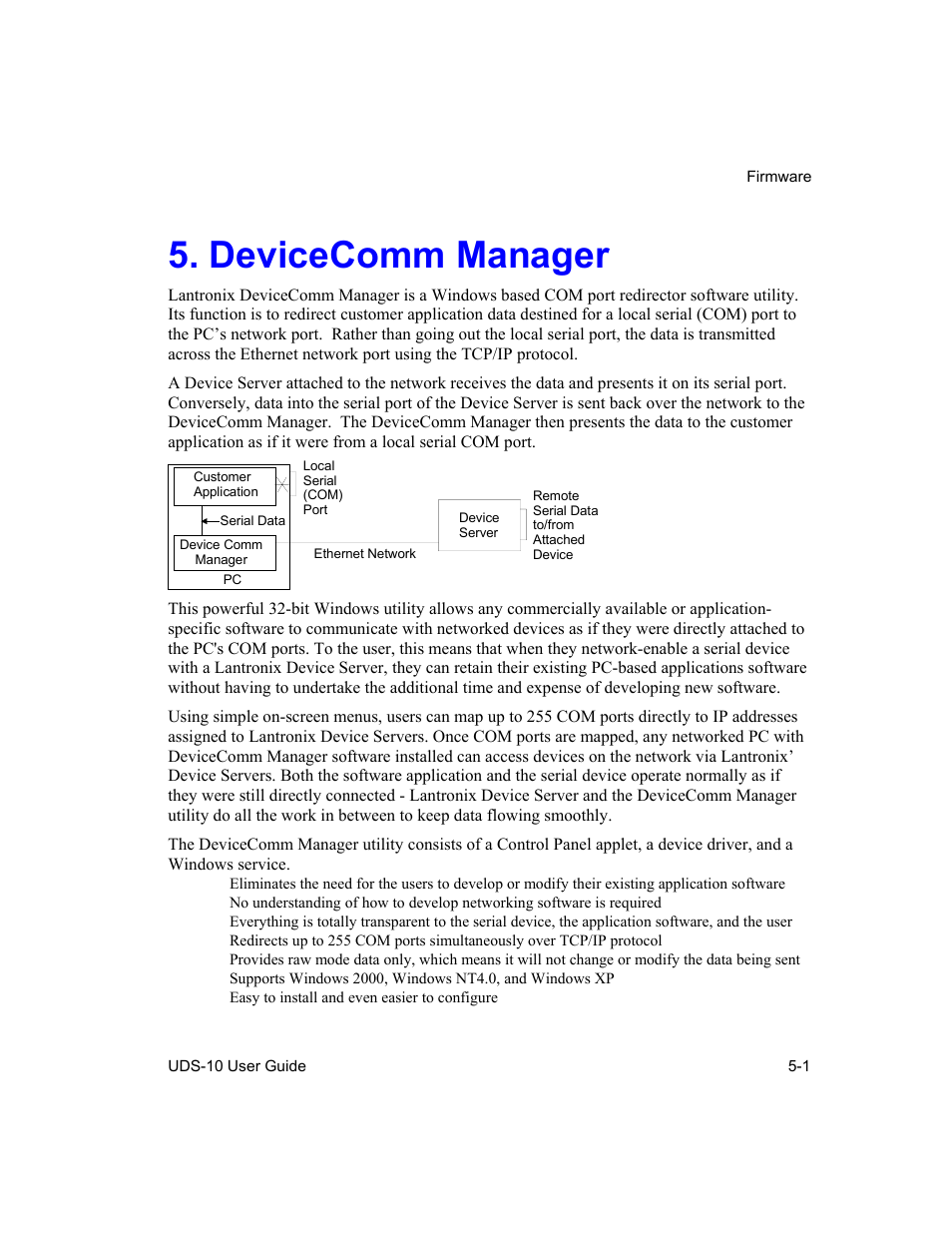 Devicecomm manager, Devicecomm manager -1 | Lantronix Device Server UDS 10 User Manual | Page 75 / 139