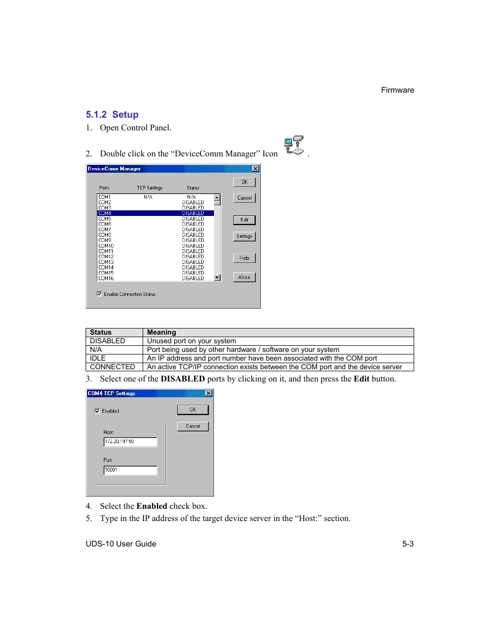 Setup, 2 setup -3 | Lantronix Device Server UDS 10 User Manual | Page 77 / 139
