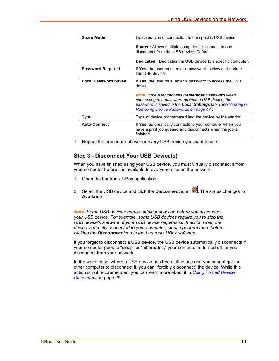 Step 3 - disconnect your usb device(s) | Lantronix UBox UBX4100 User Manual | Page 19 / 74
