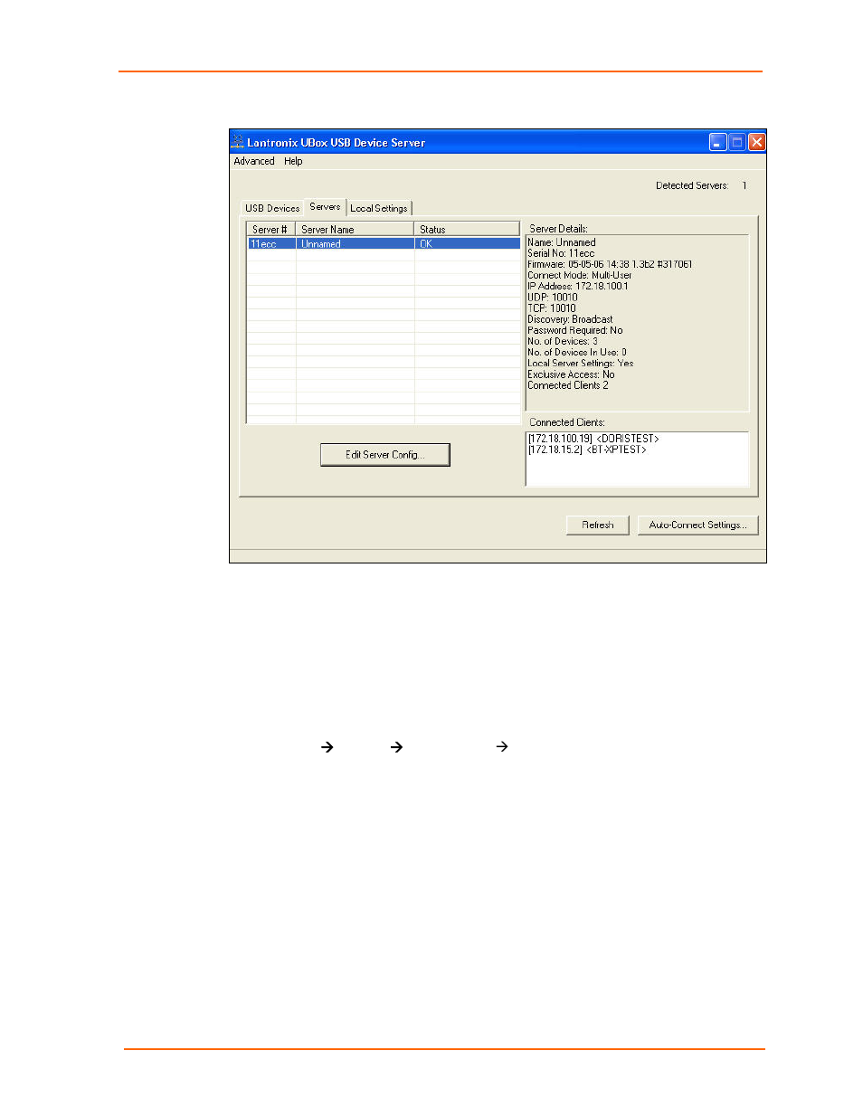 Uninstalling the lantronix ubox software, Figure 3-5. servers tab displaying a ubox | Lantronix UBOX 2100 User Manual | Page 15 / 79