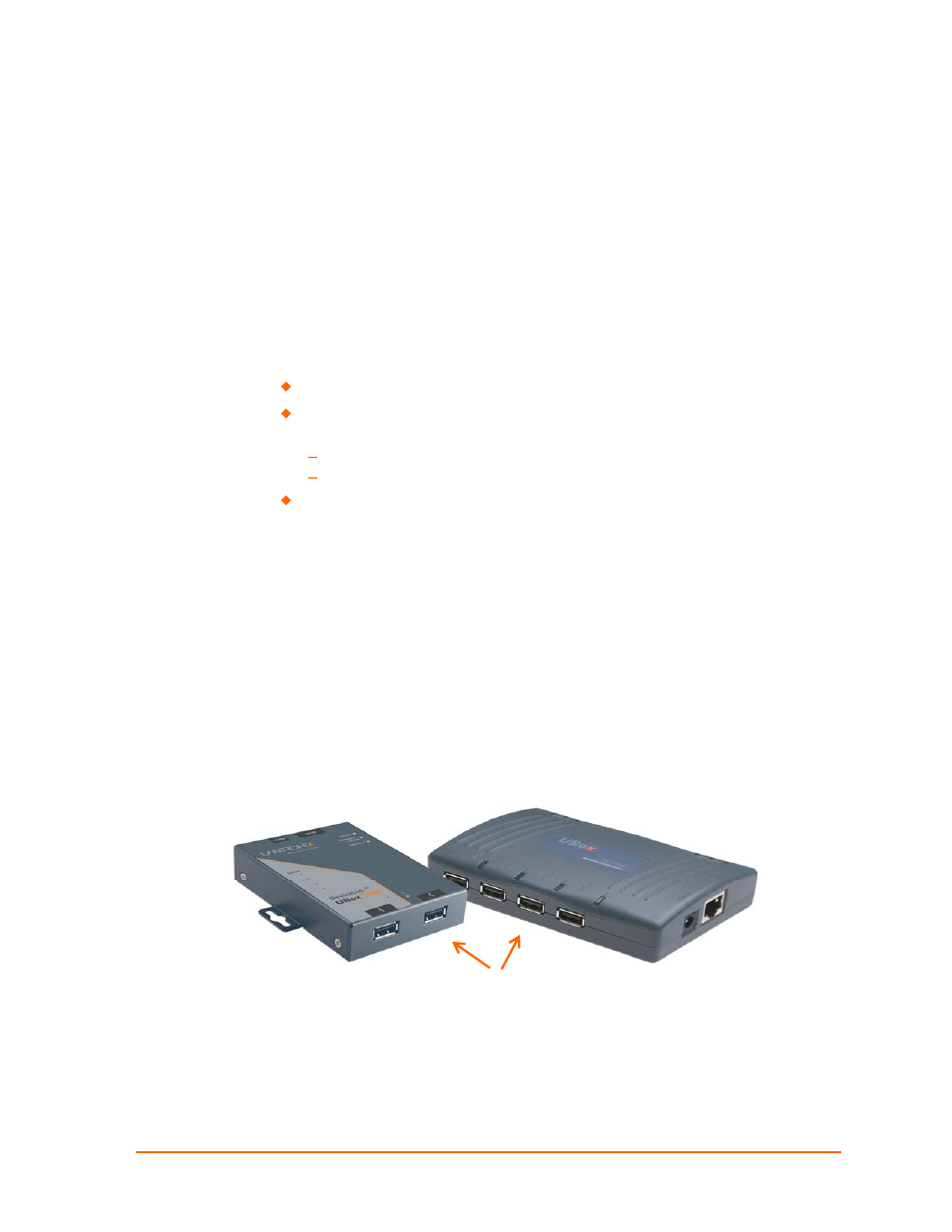 Using usb devices on the network, Overview, Connecting your usb device | Step 1 - connect a usb device to the ubox, Figure 4-1. connecting a usb device to the ubox, Apter, Using usb, Devices on the network | Lantronix UBOX 2100 User Manual | Page 16 / 79