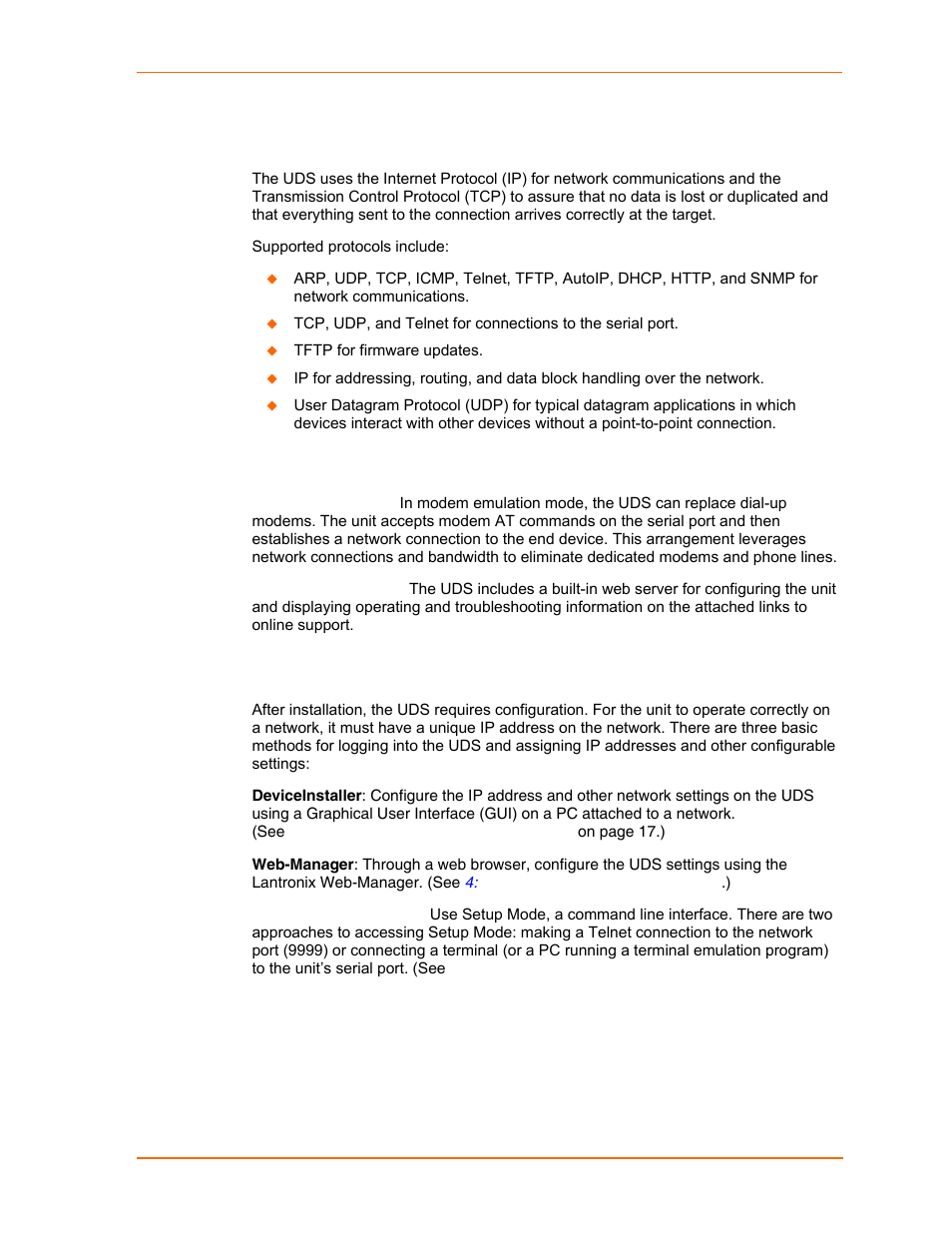 Protocol support, Additional features, Configuration methods | Lantronix UDS1100 User Manual | Page 11 / 84