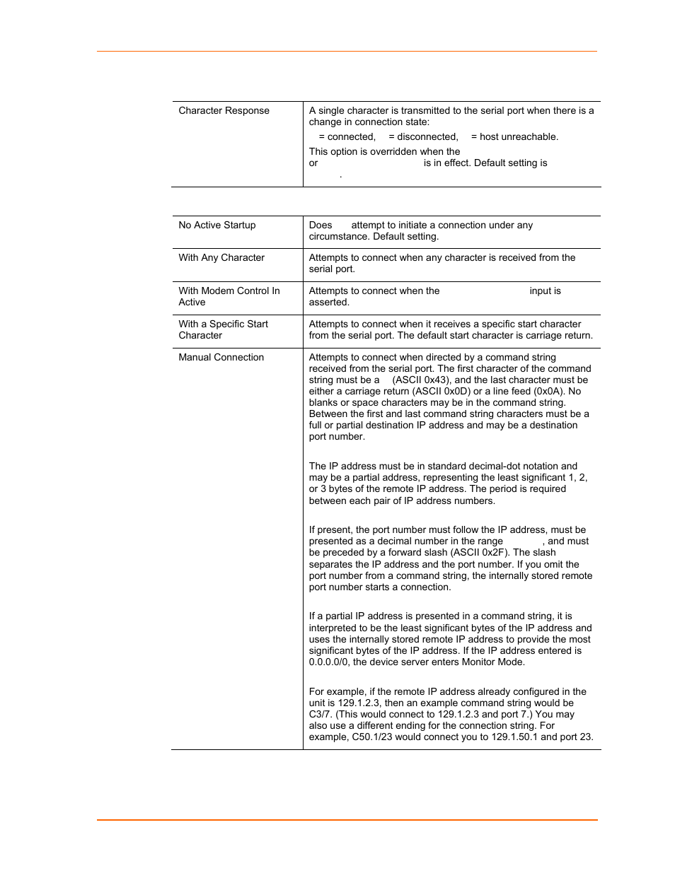 B) response, C) active startup | Lantronix UDS1100 User Manual | Page 45 / 84