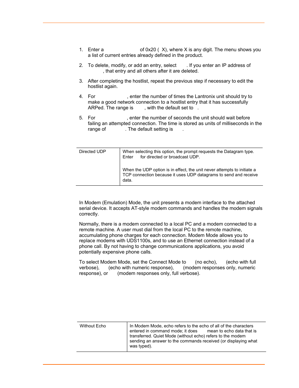 D) datagram type, E) modem mode | Lantronix UDS1100 User Manual | Page 47 / 84