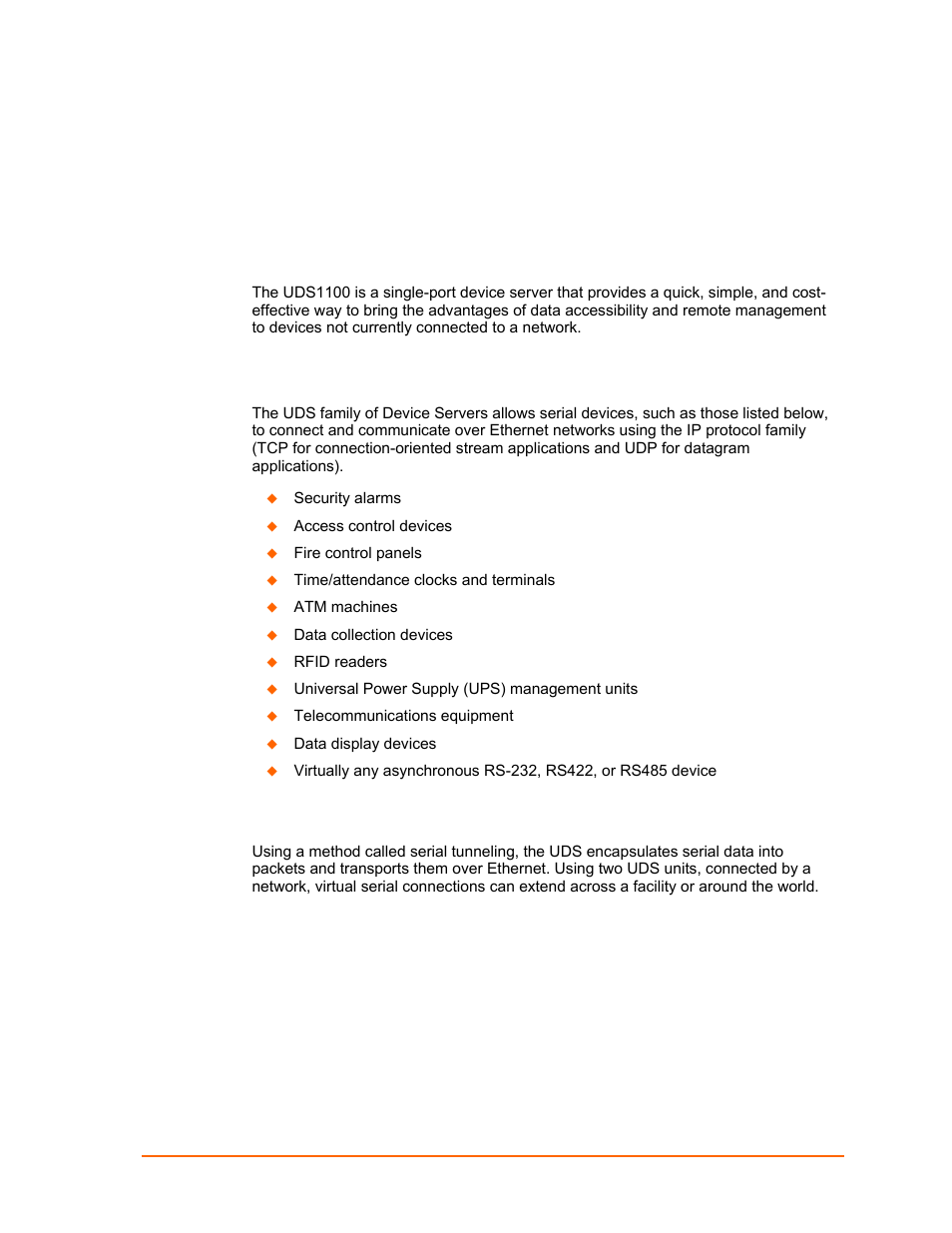 Introduction, Applications, Application examples | Lantronix UDS1100 User Manual | Page 9 / 84