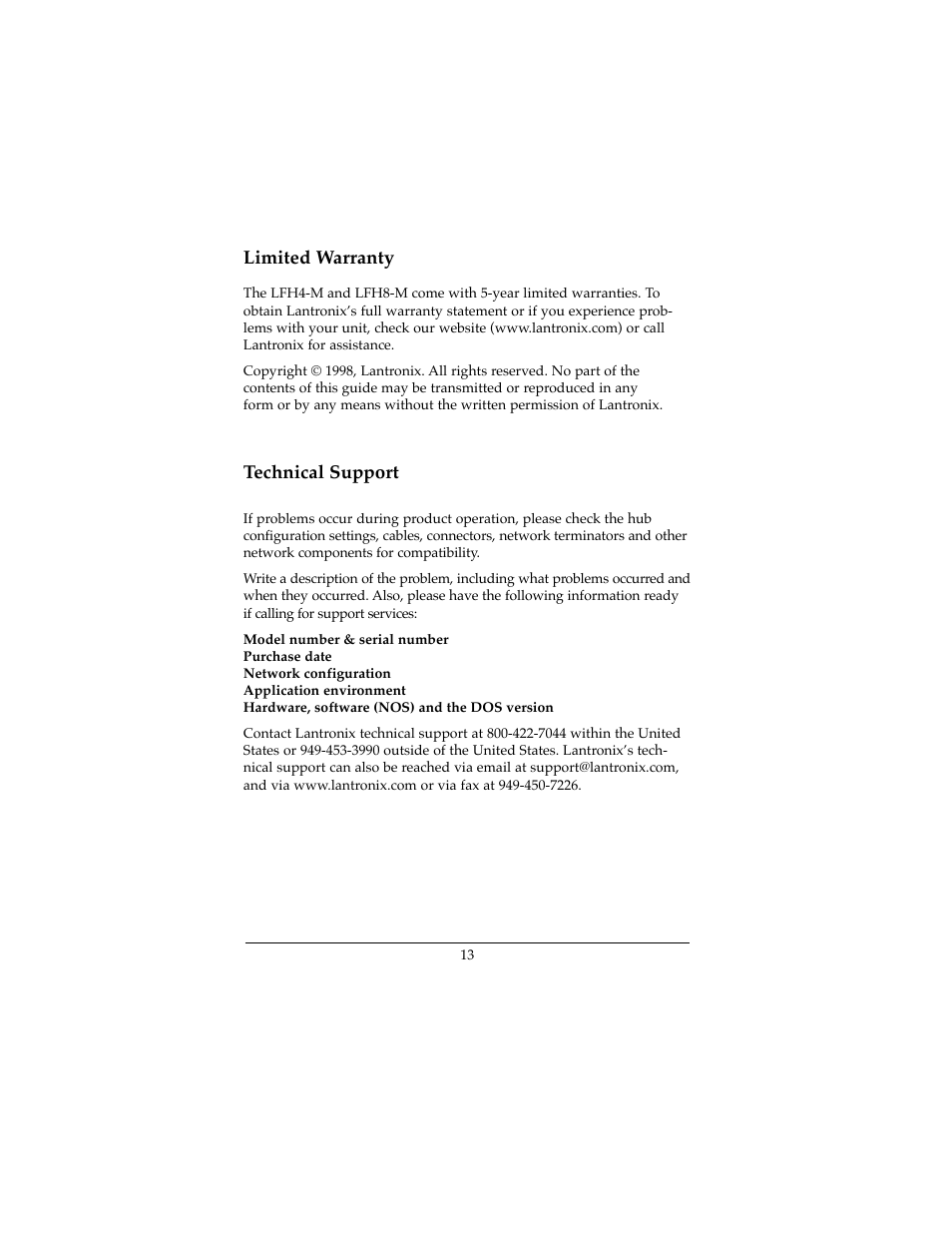 Lantronix MINI FAST LFH4-M User Manual | Page 14 / 18