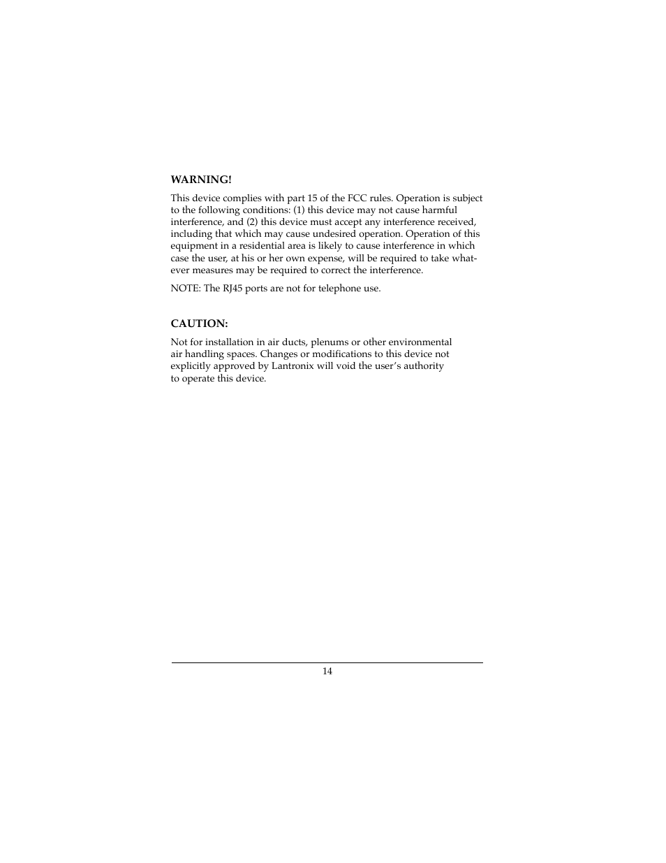Lantronix MINI FAST LFH4-M User Manual | Page 15 / 18