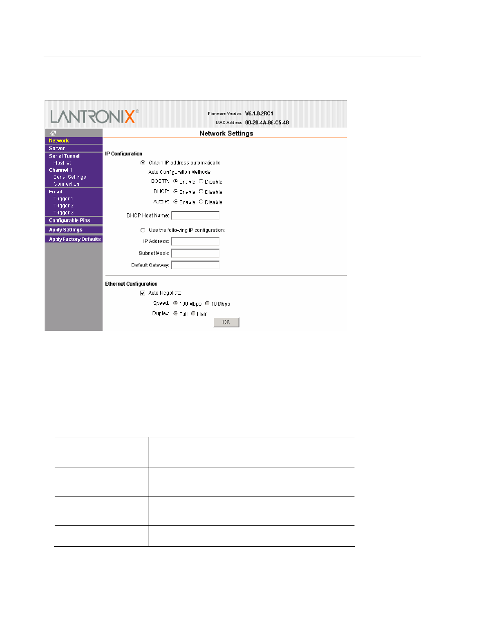 Network configuration, Automatic ip address configuration, 4 network configuration -8 | 1 automatic ip address configuration -8, 4 network configuration | Lantronix Device Server MSS 485 User Manual | Page 30 / 74