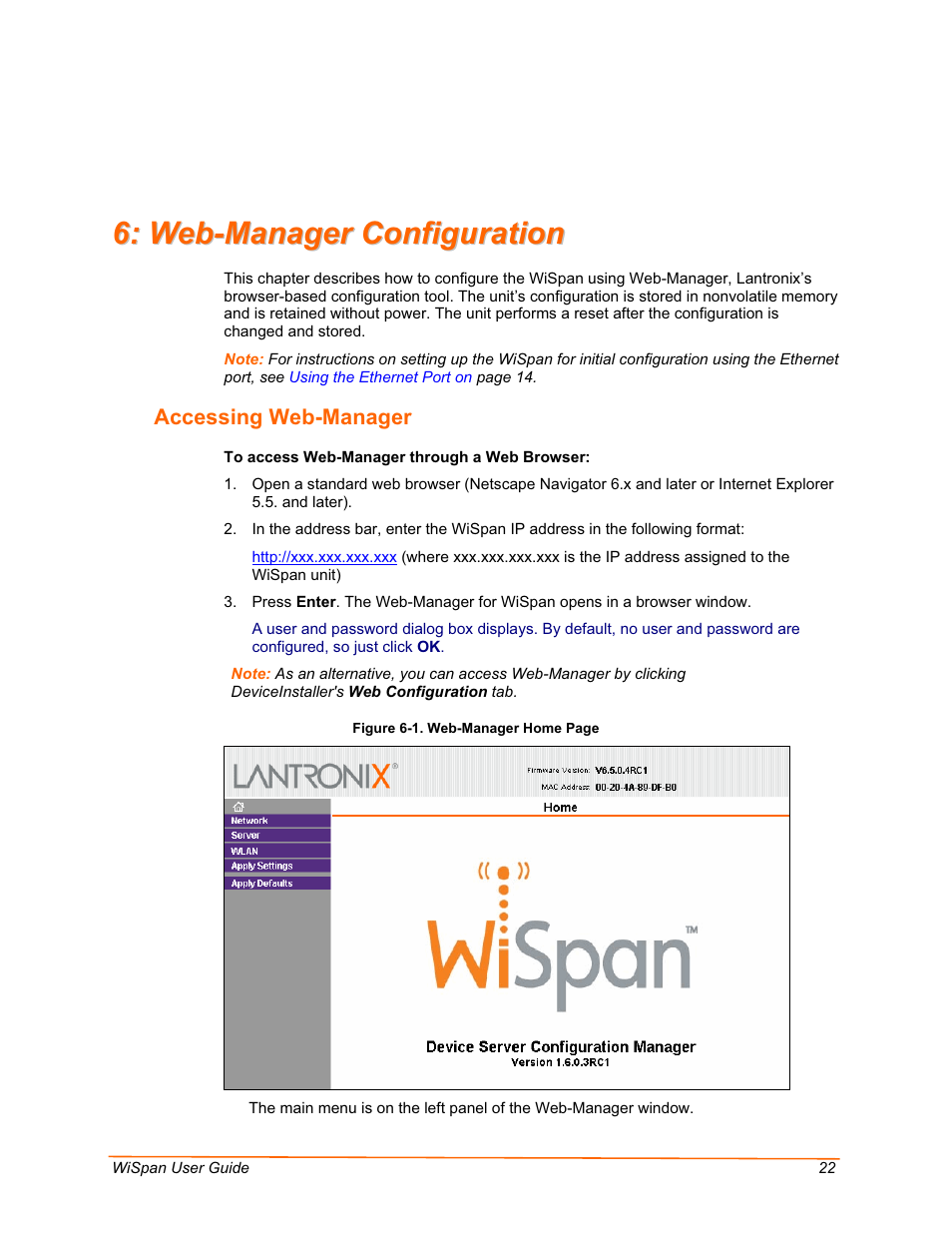 Lantronix WiSpan User Manual | Page 22 / 48