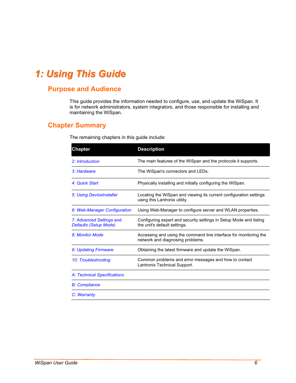 Lantronix WiSpan User Manual | Page 6 / 48