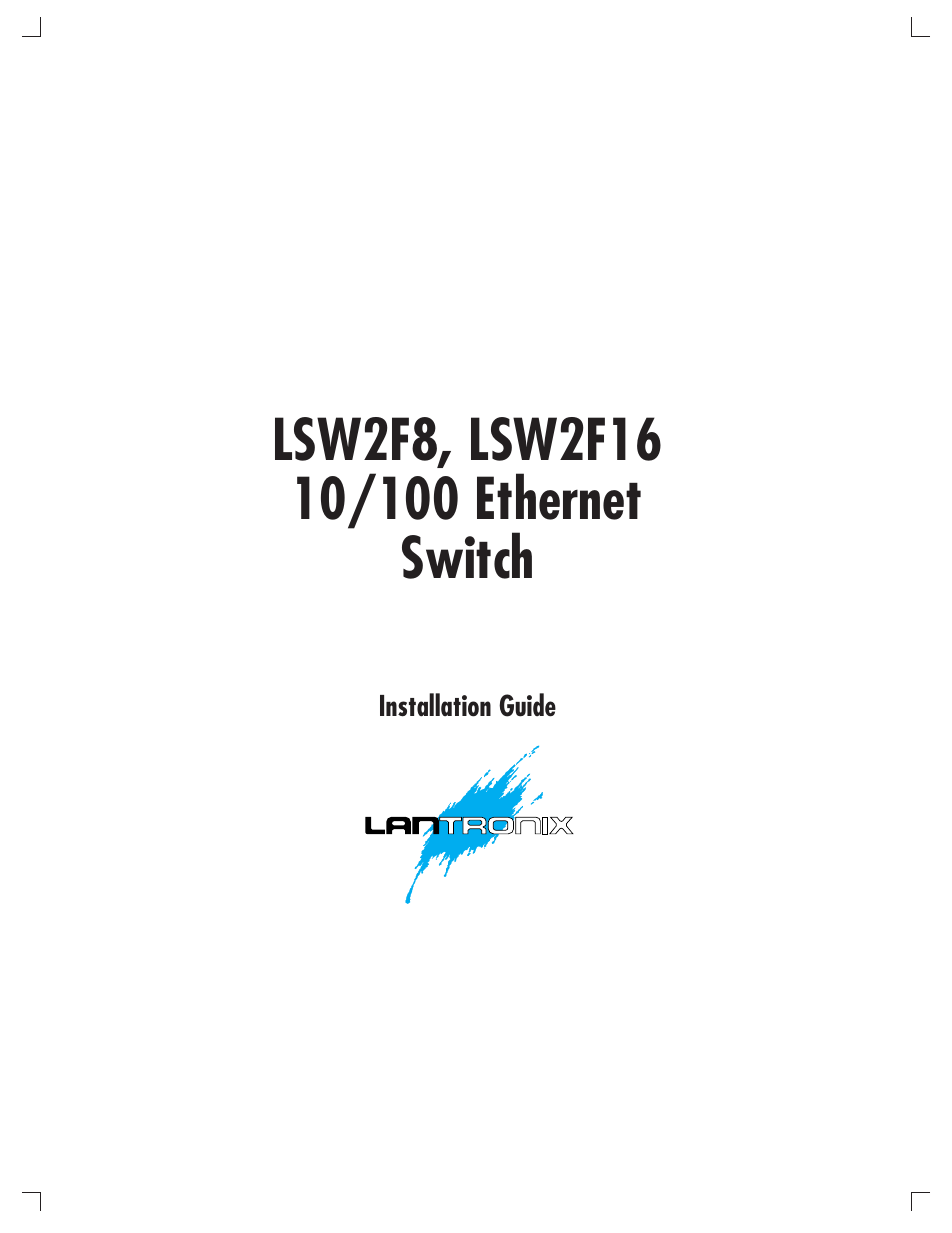 Lantronix LSW2F8 User Manual | 18 pages