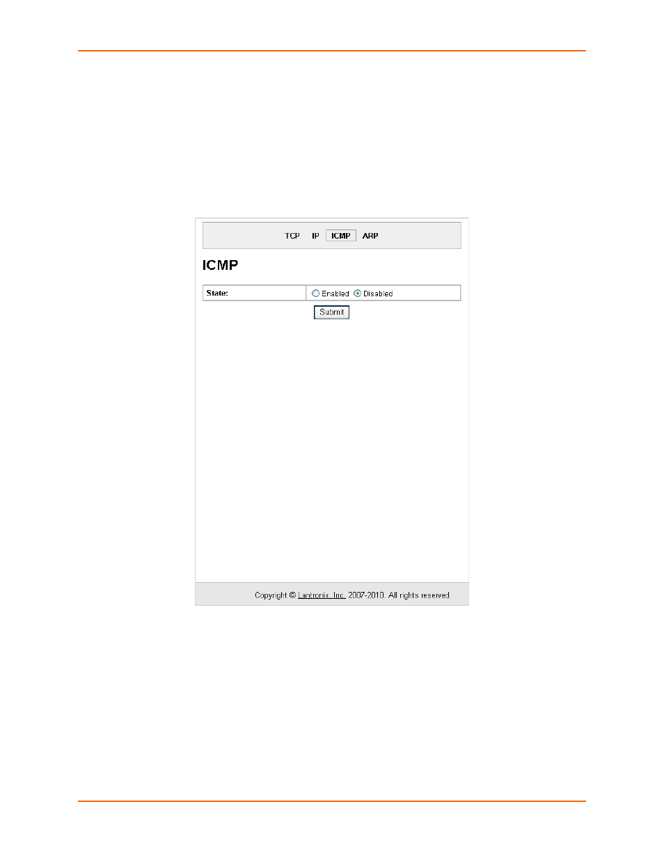 Icmp | Lantronix XPort AR User Manual | Page 100 / 142