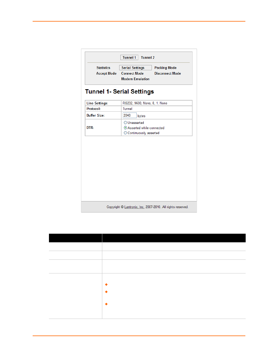 Table 6-3 tunnel 1 serial settings fields | Lantronix XPort AR User Manual | Page 39 / 142