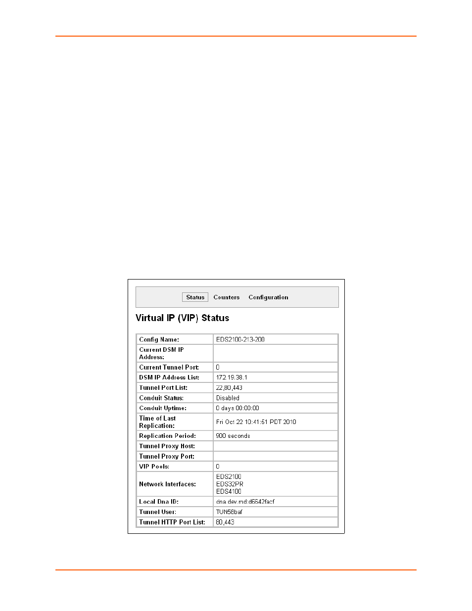 Enabling vip, Configuring tunnels to use vip, Virtual ip (vip) statistics | Figure 14-1 vip status | Lantronix XPORT PROTM 900-560 User Manual | Page 140 / 154