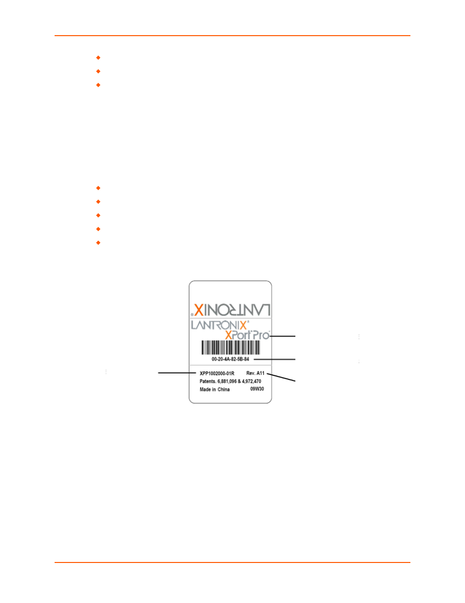 Product information label, Figure 2-3 product label | Lantronix XPORT PROTM 900-560 User Manual | Page 20 / 154