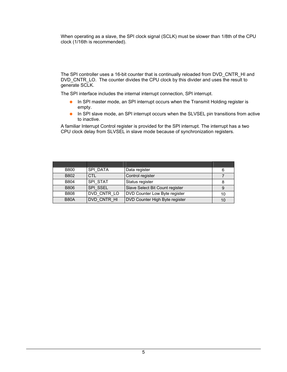 Spi controller register summary, Table 2-1. spi controller register summary | Lantronix DSTni-EX User Manual | Page 13 / 95