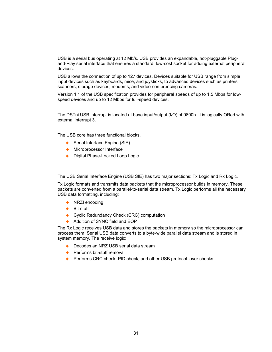 Theory of operation, Serial interface engine, Usb background | Usb interrupt, Usb core | Lantronix DSTni-EX User Manual | Page 39 / 95