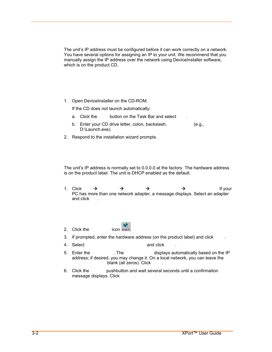 Using deviceinstaller to assign an ip address, Installing deviceinstaller, Assigning an ip address | Using deviceinstaller to assign an ip address -2, Installing deviceinstaller -2, Assigning an ip address -2 | Lantronix XPort User Manual | Page 16 / 87