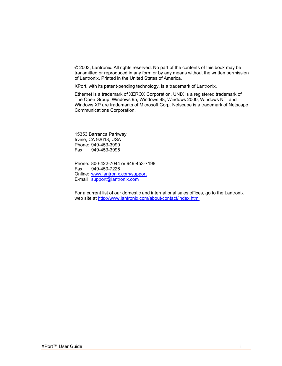 Lantronix XPort User Manual | Page 3 / 87
